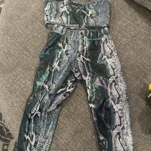 Snakeskin Print Two-Piece Set